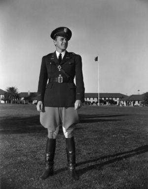 Ronald Reagan in his cavalry reserve uniform at Fort MacArthur in San Pedro, circa 1942. 
